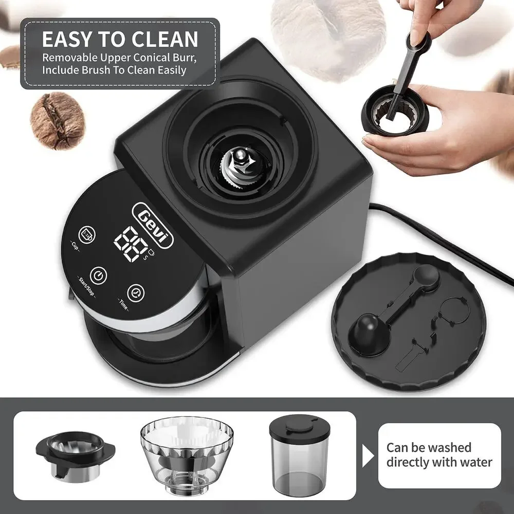 Gevi Coffee Grinder Electric,Coffee Bean Grinder with 35 Grind 120V/200W, Black